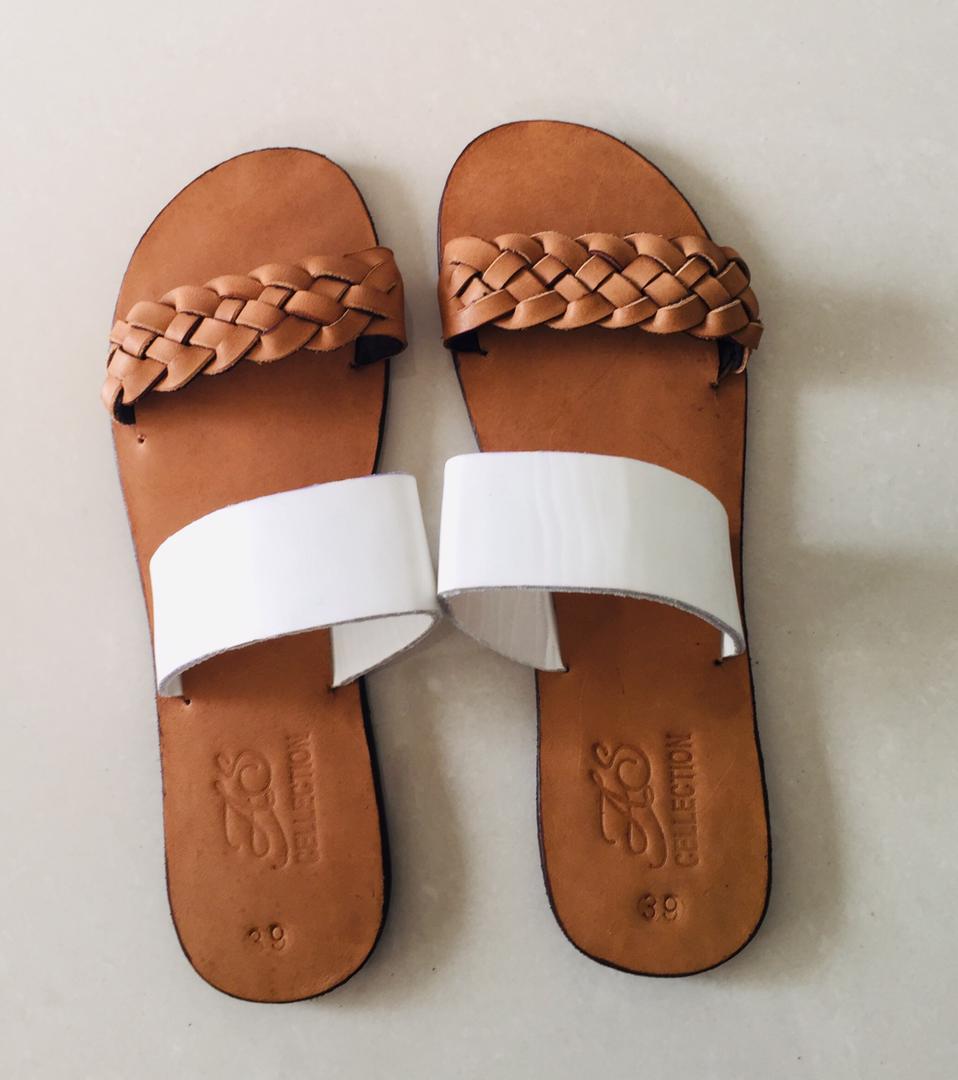 Chaussure en cuir Chaussure sandale de femme - Marron – Image 1