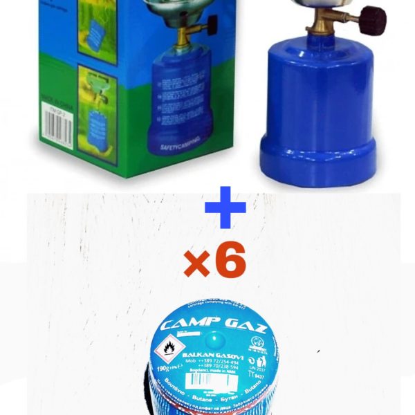 Lot de 6 Cartouches Camping gaz + 1 Réchaud