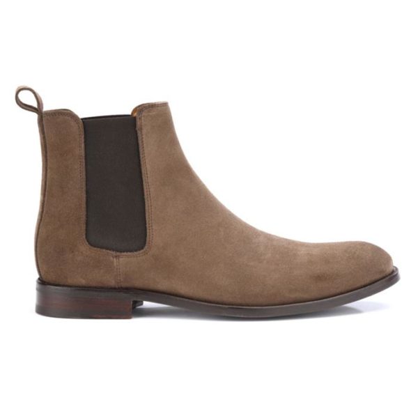 Chelsea boots homme Velours Taupe - DAWSON II GOMME - Bexley
