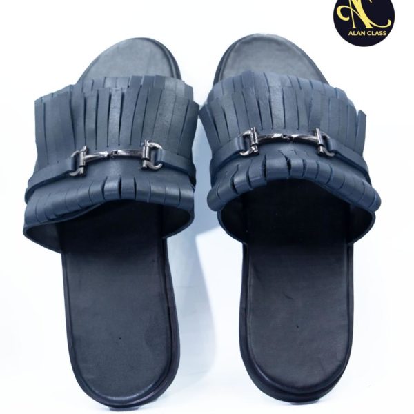 Sandales homme en cuir fashion - Bleu nuit