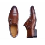 Chaussures homme double boucle Chocolat Patiné avec patin - CHEDDINGTON - Bexley – Image 3