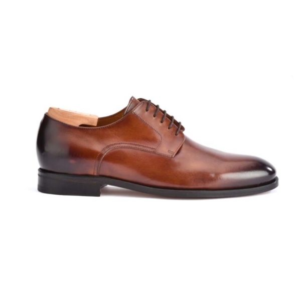 Derby homme cuir châtaigne patiné - PENFORD