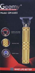 Tondeuse à barbe rechargeable geemy GM-6603 - Doré – Image 5