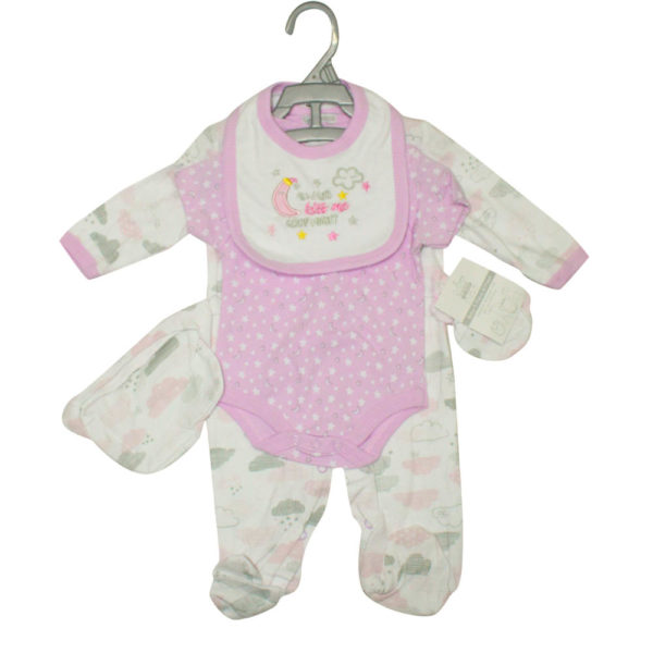 Kit de naissance 5 pièces de bébé de 0 à 6 mois - Violet