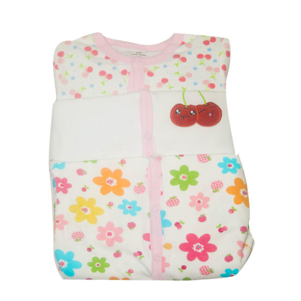 Kit 3 grenouillères - De 0 à 9 mois pour bébé - Différent motif/Rose