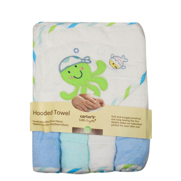 Coffret sortie de bain avec gants pour bébé 5 pièces - Multicolore