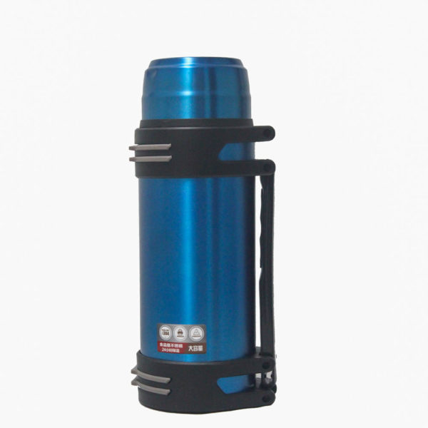 Thermos alimentaire isotherme à poignet randonnée - Bleu