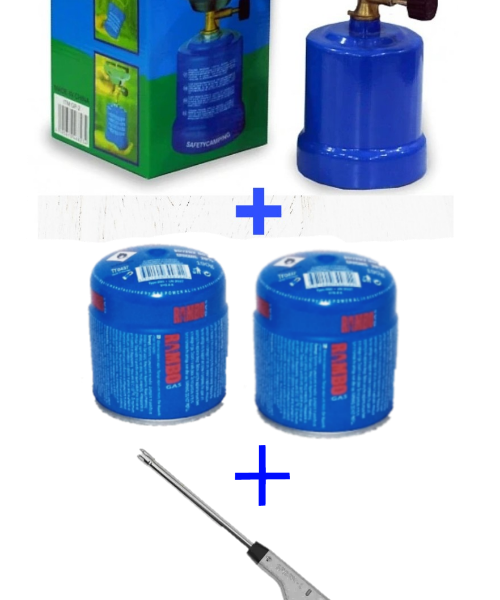 1 Réchaud camping+ 2 cartouches gaz+ 1 Allumeur automatique