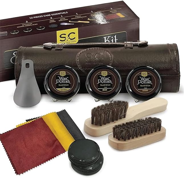 Kit de cirage et d'entretien pour chaussures - Stone & Clark - Marron foncé