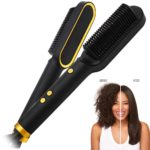 Brosse à lisser les cheveux électrique avec peigne intégré