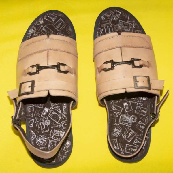 Sandales homme en cuir fermée - Marron