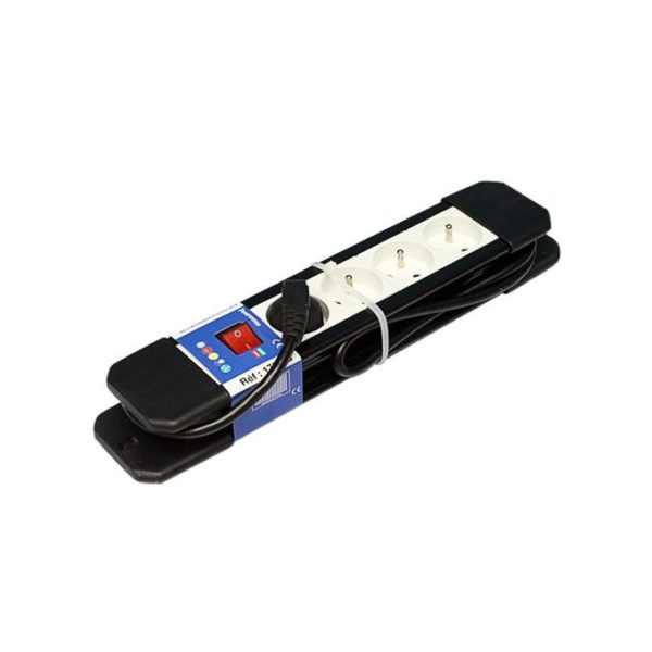 Multiprise Parafoudre Avec Protection - 4 Prises - Noir/Blanc