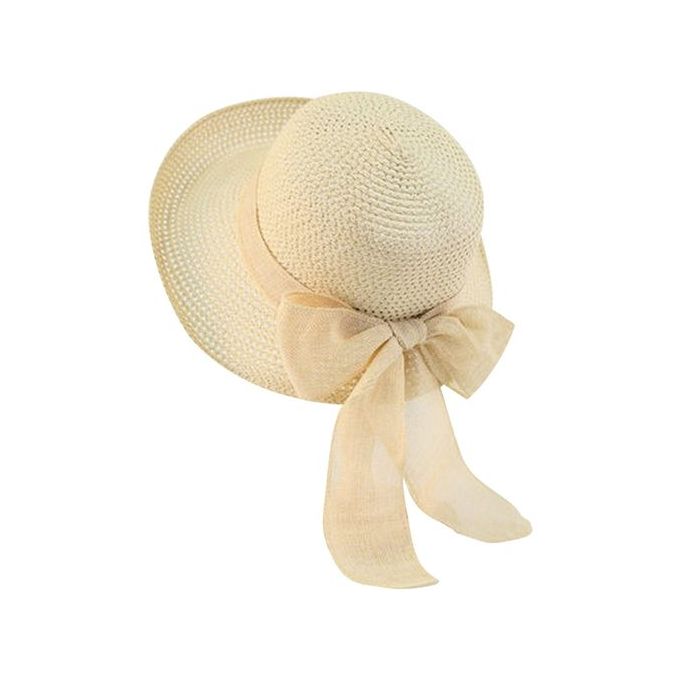Chapeau Avec Nœud Papillon Paille Anti-UV
