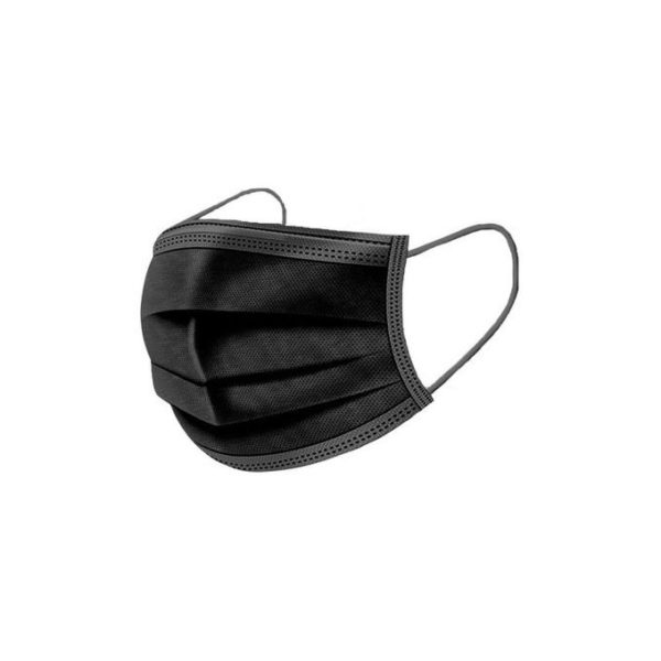 Lot De 50 Masques Jetables - Protection Covid-19 - Noir