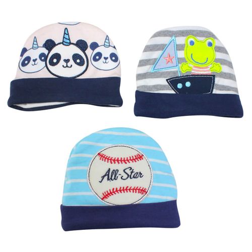 Kit de 3 bonnets pour bébé - Multicolore