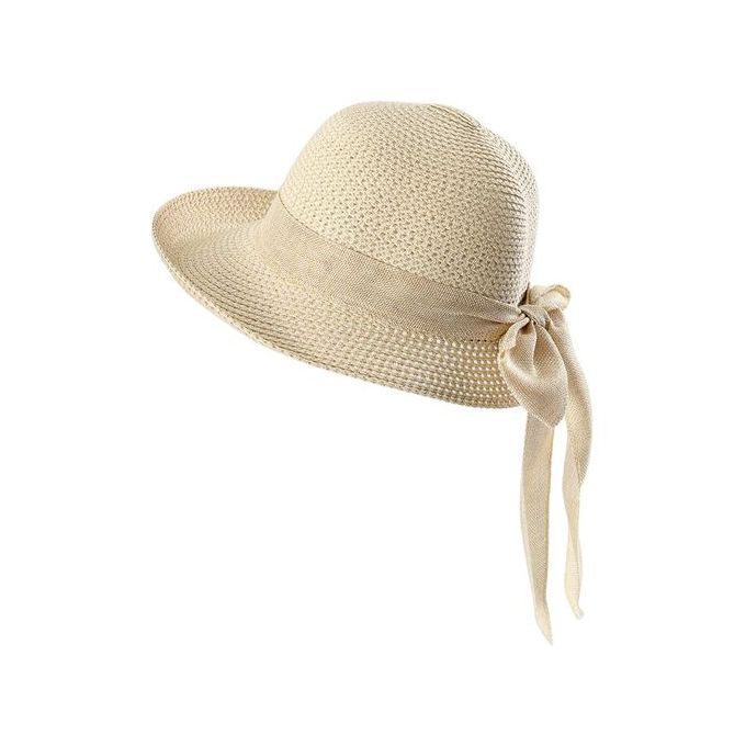 Chapeau Avec Nœud Papillon Paille Anti-UV – Image 2