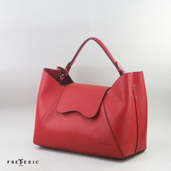 Sac à main en cuir avec bandoulière - Frédéric T -  Rouge