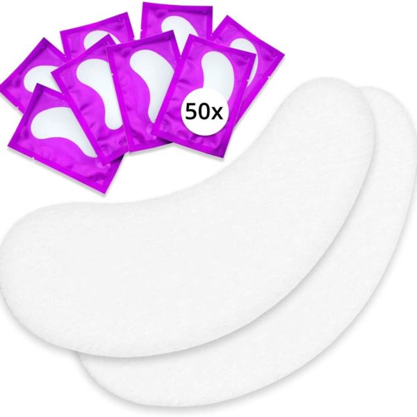 50 paires de Patchs rehaussement de cils, Patch pour Extension Cils, non pelucheux, gel patch yeux,teinture cils, kit extension cils, outil de beauté