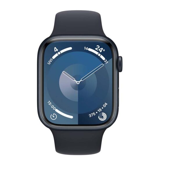 Apple Watch Series 9 [GPS 45 mm] Montre connectée avec boîtier en aluminium minuit bracelet sport M/L