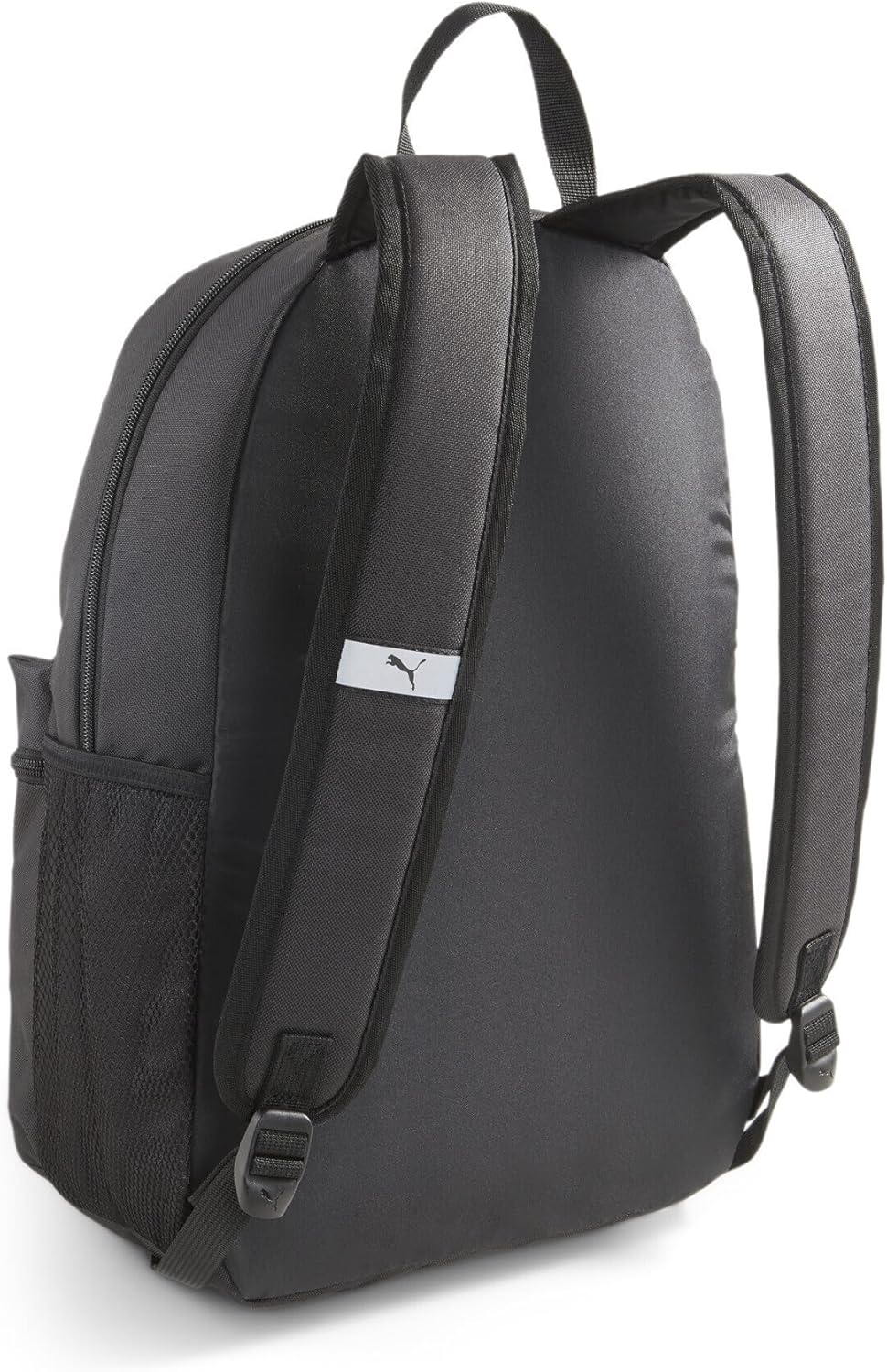 Black backpack with padded shoulder straps, a top handle, and a small white Puma logo on the strap.