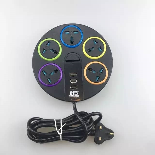 Rallonge- 5 Trous - Parafoudre Et Port USB