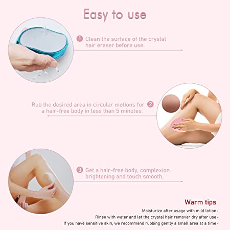 Effaceur de Poils Cristallin Indolore V2COM Pour Bras, Jambes et Dos - Rose – Image 6