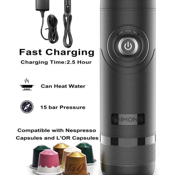 Machine à expresso portable IMONS, cafetière à capsules automatique auto-chauffante