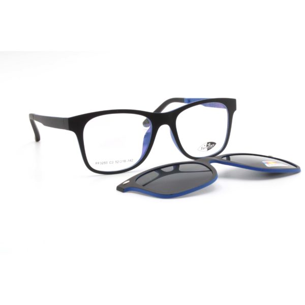 Lunettes de vue FF3250 C3 59-19-142 avec clip - Noir/Bleu