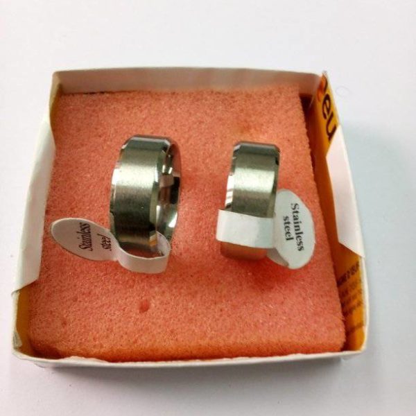Bague de mariage en acier inoxydable blanc