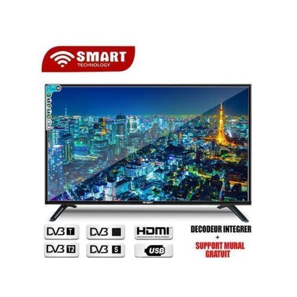 SMART TECHNOLOGY TV LED - 32 Pouces - Full HD - Décodeur Intégré - Noir