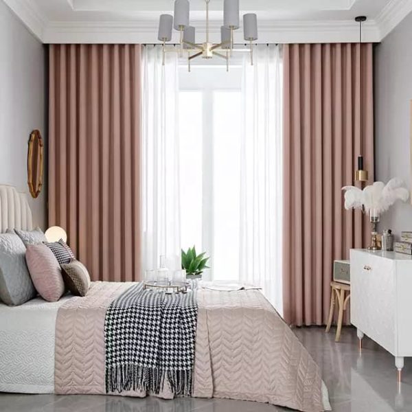 Lot De 2 Rideaux Occultant (Lourd) & Voilage Transparent