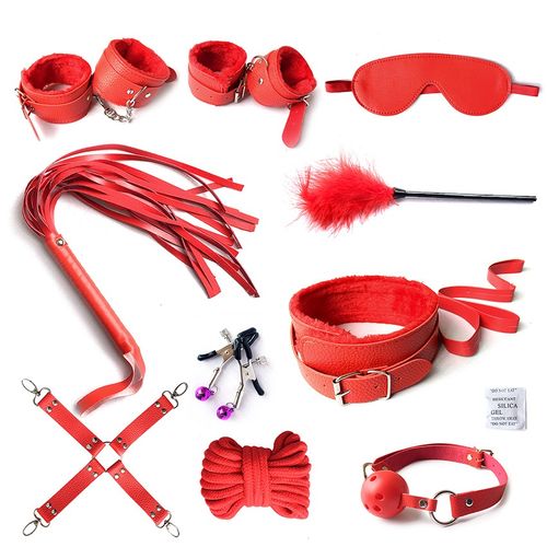 Coffret BDSM Kit Class 10 Pièces Rouge