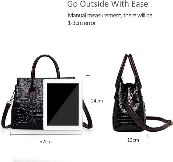 NICOLE & DORIS Sac à main Crocodile Top Handle à bandoulière – Image 6