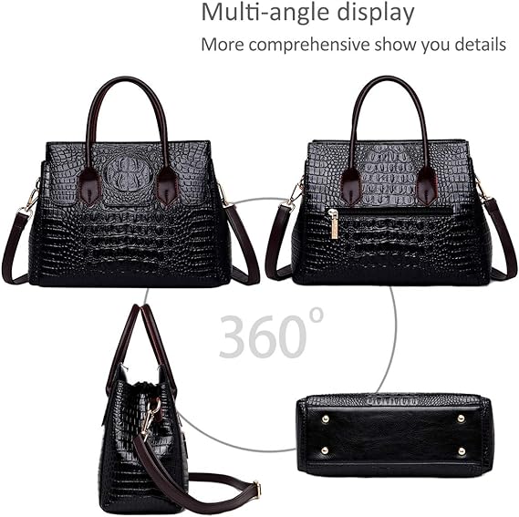 NICOLE & DORIS Sac à main Crocodile Top Handle à bandoulière – Image 4