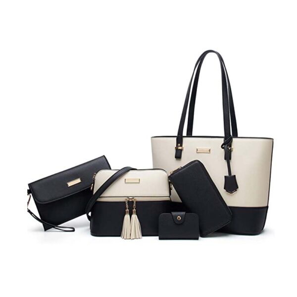 Lot de sacs à main pour femme - Noir/Blanc