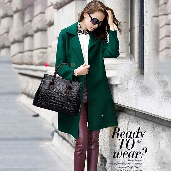 NICOLE & DORIS Sac à main Crocodile Top Handle à bandoulière – Image 2