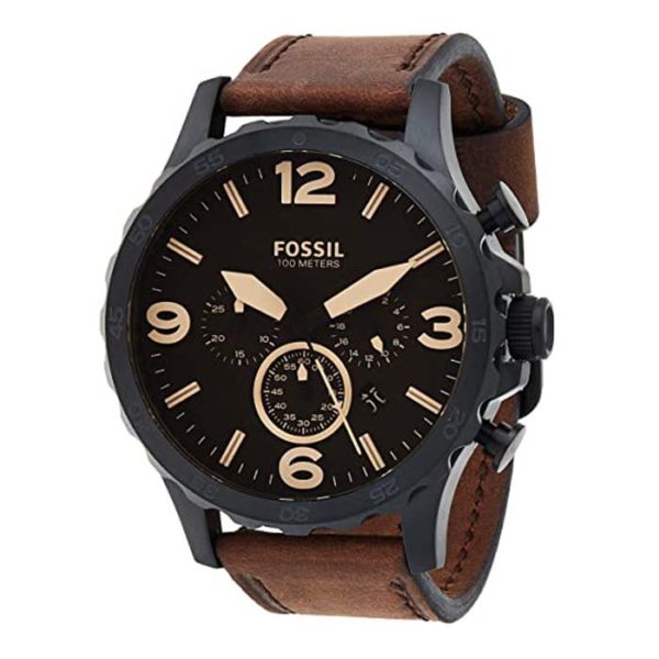 Fossil Nate Montre chronographe à quartz en acier inoxydable pour homme