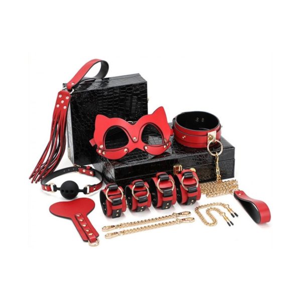 Coffret BDSM Luxury Noir-Rouge 8 Pièces