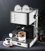 Machine à café semi-automatique professionnelle Machine à expresso en acier inoxydable – Image 3