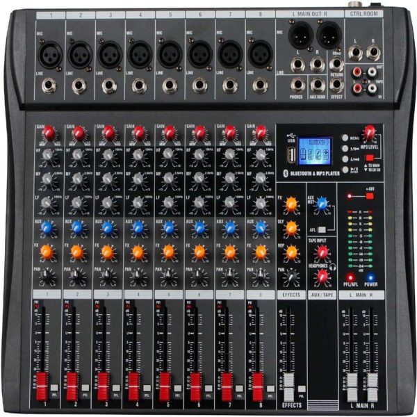 Table de mixage Professionnel 8 pistes/Bluetooth/USB