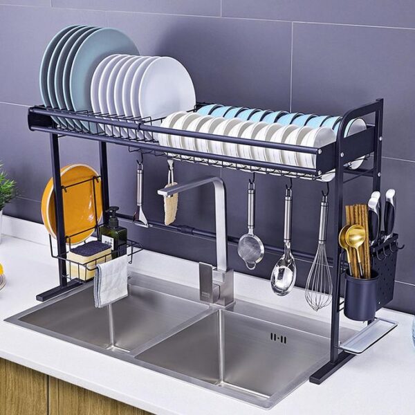 Étagère De Cuisine, Égouttoir À Vaisselle Sur Évier, Organisateur Polyvalent Tout En Un