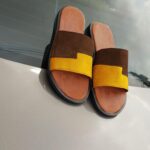 Sandales Véritable Cuir - Marron / jauneT38