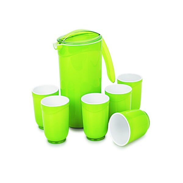 Service set 7pcs carafe + 6 verres - couleur assortie