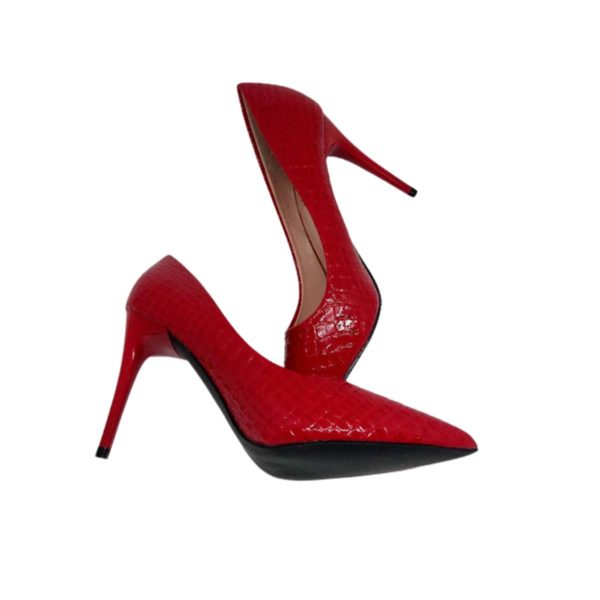 Chaussure dame a talon- rouge