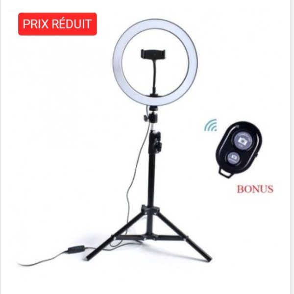 Anneau lumineux professionnel - 18 pouces + trépied offert - télécommandé