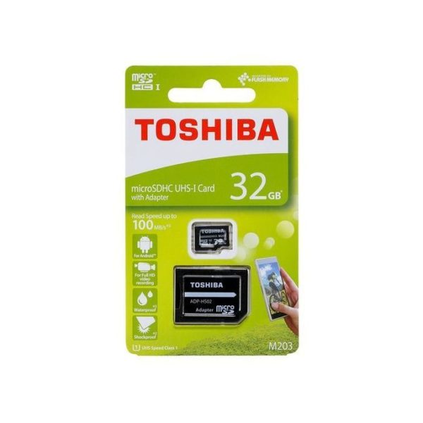 Toshiba Carte Mémoire 32GB + Adaptateur – MICRO SDHC