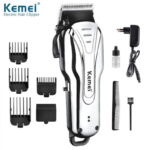 Kemei Tondeuse à Cheveux KM-1992 Rechargeable – Argent – Image 3
