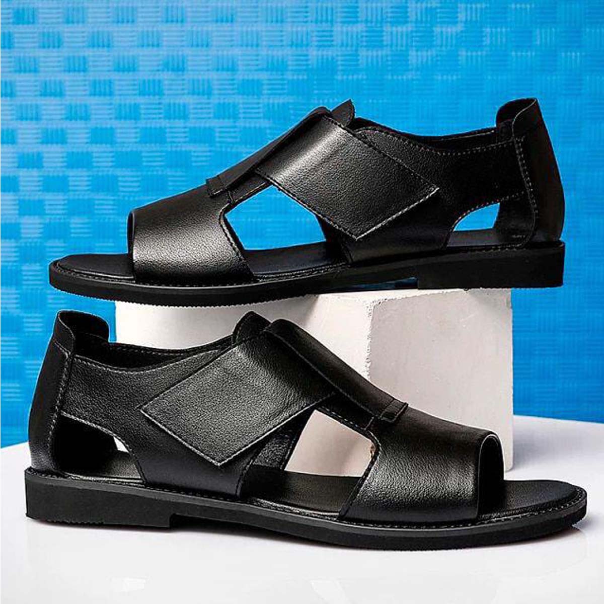 one Sandales en Cuir -Noir T30 – Image 1