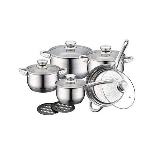 Lot de 12 casseroles en inox
