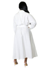 Robe chemise - manches longues - Blanc – Image 2